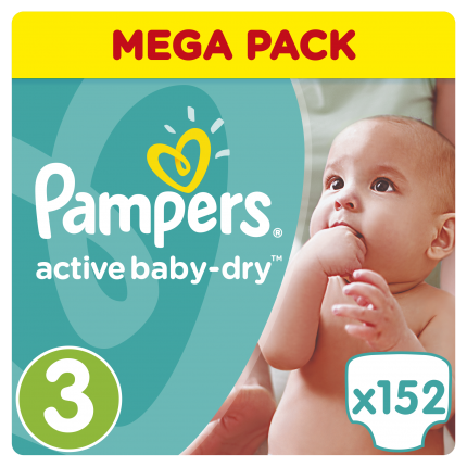 Pampers Active Baby Dry Μέγεθος 3 (5-9kg), 152 Πάνες