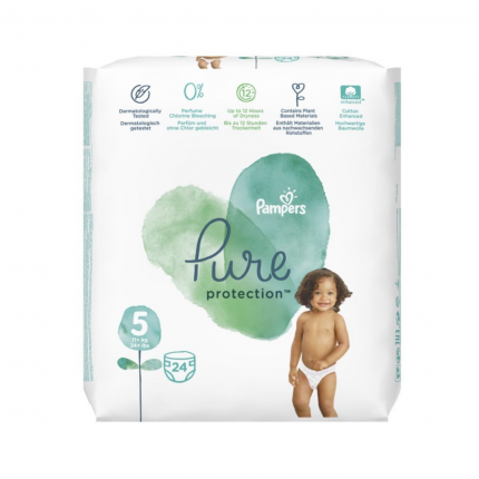 Pampers Πάνες Pure Μεγ. 5 (11kg+) 24 Πάνες