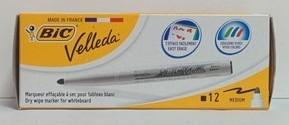 BIC ΜΑΡΚΑΔΟΡΟΣ ΛΕΥΚΟΠΙΝΑΚΑ  VELLEDA MED CETONE BX12 ΜΑΥΡΟ