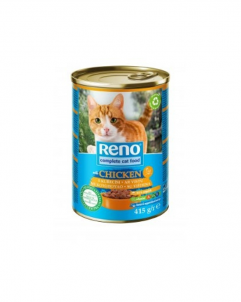 RENO ΤΡΟΦΗ ΓΙΑ ΓΑΤΕΣ ΚΟΝΣΕΡΒΑ ΜΕ  ΚΟΤΟΠΟΥΛΟ ΣΕ ΣΑΛΤΣΑ 24x415GR