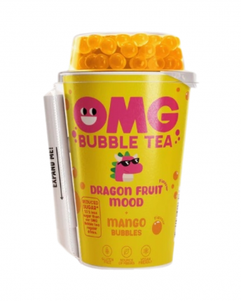 OMG BUBBLE TEA DRAGON FRUIT WITH MANGO FLAVOUR BUBBLES 10x265 ML
