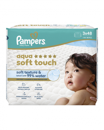 PAMPERS WIPES AQUA SOFT TOUCH 6X3X48