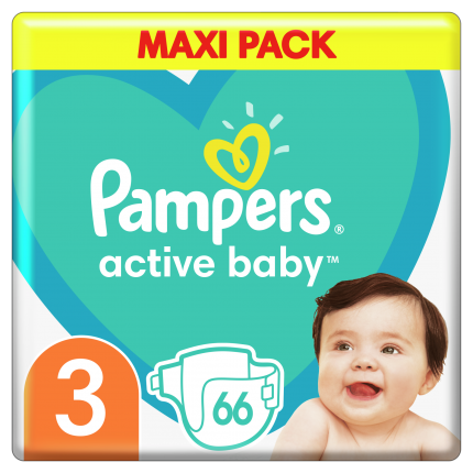 Pampers Πάνες Active Baby Μεγ. 3 (6kg-10kg) 66 Πάνες