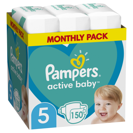 Pampers Πάνες Active Baby Μεγ. 5 (11kg-16 kg) 150 Πάνες