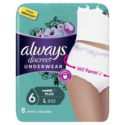 ALWAYS DISCREET PANTS LARGE 2X8