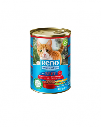 RENO ΤΡΟΦΗ ΓΙΑ ΓΑΤΕΣ ΚΟΝΣΕΡΒΑ ΜΕ  ΜΟΣΧΑΡΙ ΣΕ ΣΑΛΤΣΑ 24x415GR