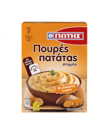 ΓΙΩΤΗΣ ΠΟΥΡΕΣ ΠΑΤΑΤΑΣ ΜΕ ΓΛΥΚΟΠΑΤΑΤΑ & ΚΑΡΟΤΟ 125γρ.