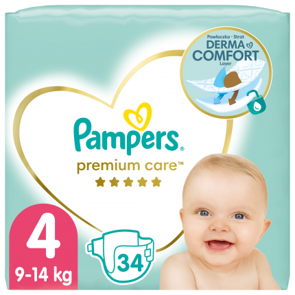Pampers Πάνες Premium Care Μεγ. 4 (8kg-14kg) 34 Πάνες