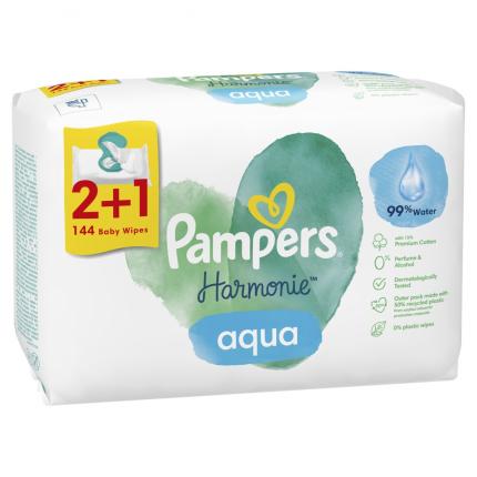 PAMPERS WIPES HARMONIE AQUA 6X3Χ48 (2+1)
