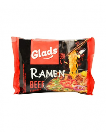 GLADS RAMEN PACK WITH BEEF FLAVOUR  SAUCE 105GR